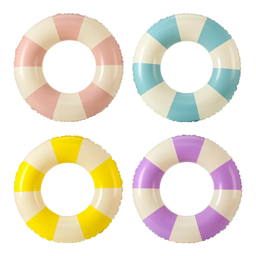 1PC Ins Style Macaron Inflatable Swimming Ring Adult Kids Thickened Pool Float Summer Pool Party Water Toy