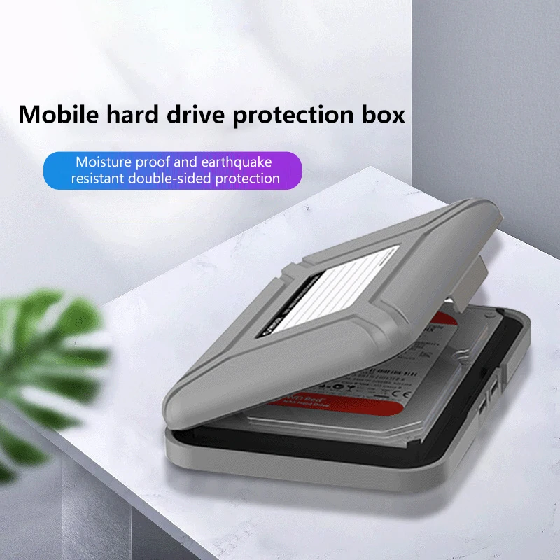 3.5 Inch Portable Hard Drive Bags & Case HDD Protective Moisture-proof Storage Box for HDD Black Hard Drive Box