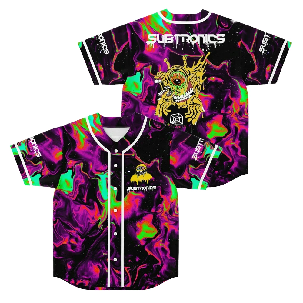 Subtronics Vanessa Custom Baseball Jersey Top Shirt V-Neck Short Sleeve Streetwear Tee Women Men Hip Hop Clothes