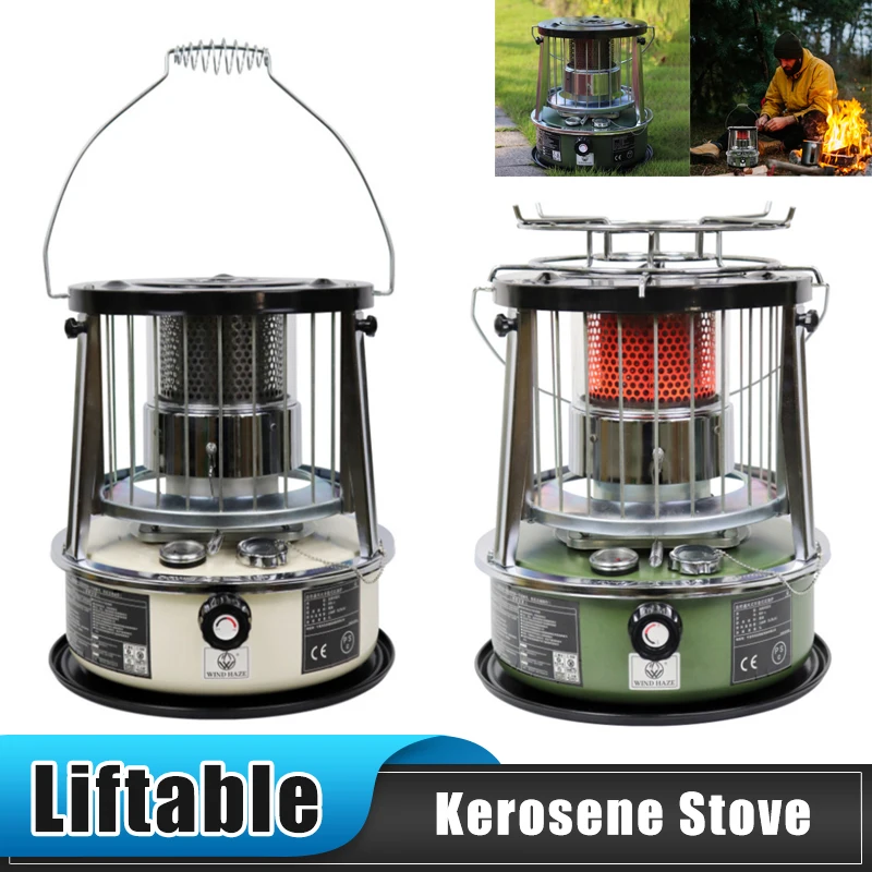 New Liftable Kerosene Stove Winter Windproof Heating Stove Home Outdoor Camping Kerosene Heating Stove for Barbecue Ice Fishing