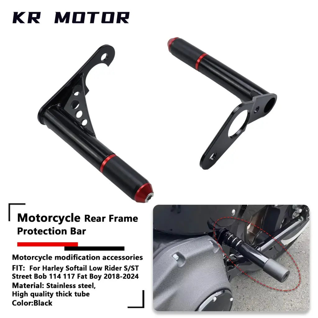 Fit For Harley Softail Low Rider S/ST Street Bob 114 117 Fat Boy 2018-2024 Rear Bumper Guard Protecting Vehicle Crash Bar Black