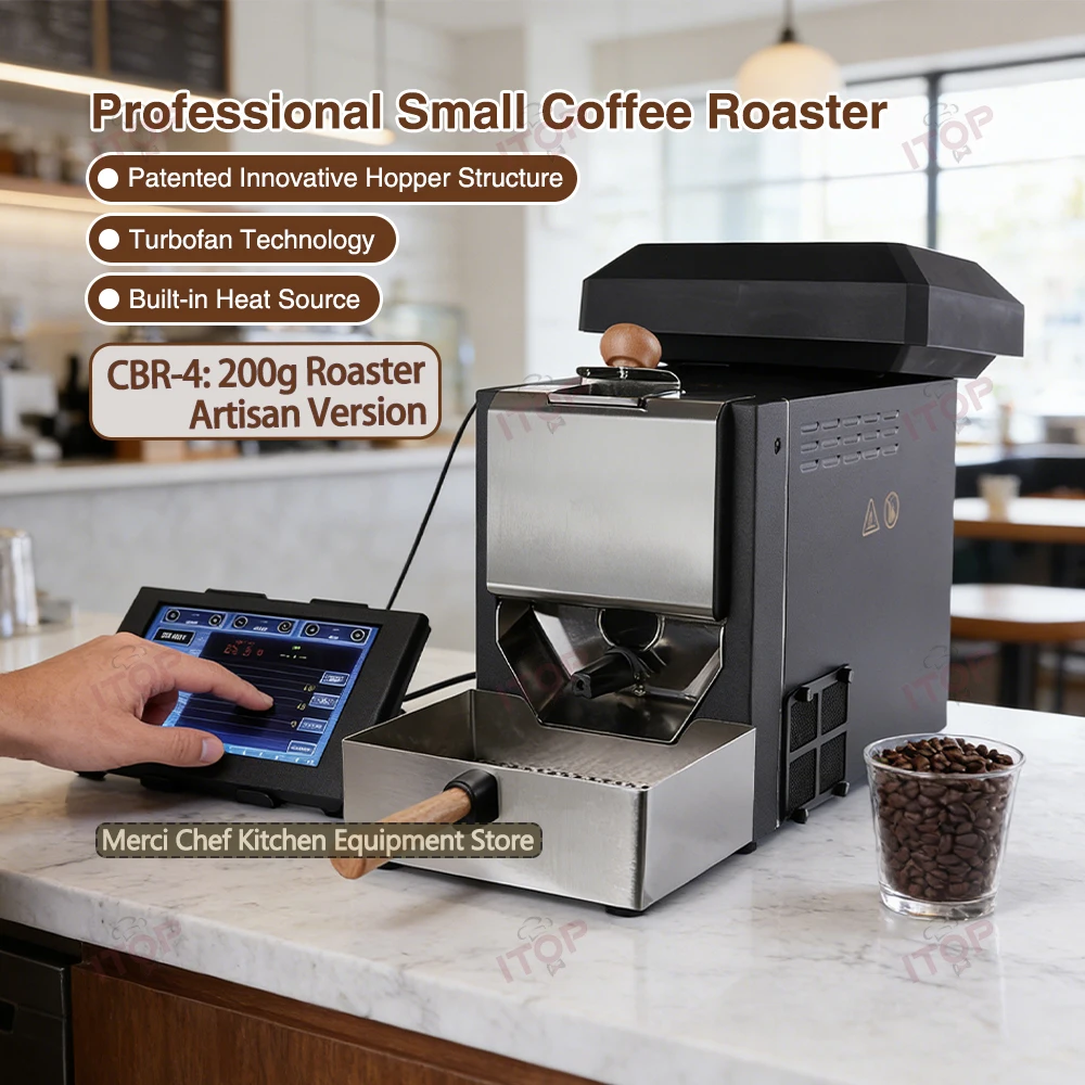 ITOP CBR-4 Coffee Roaster 200g Artisan Coffee Roaster Dual System Roaster Built in Chaff Collection Box