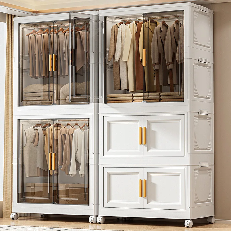 Storage With Transparent Doors Wardrobes Shelves Bedroom Orgnizer Bins Portable Open Closets Container Shelf Furniture Bedroom