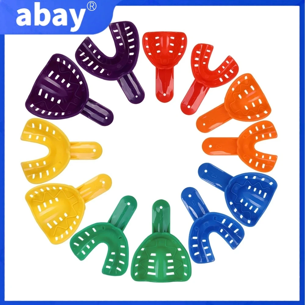 Dental Impression Tray Adults and Children Plastic Disposable Denture Trays Without Mesh Dentist Tools Dental Supplies Material