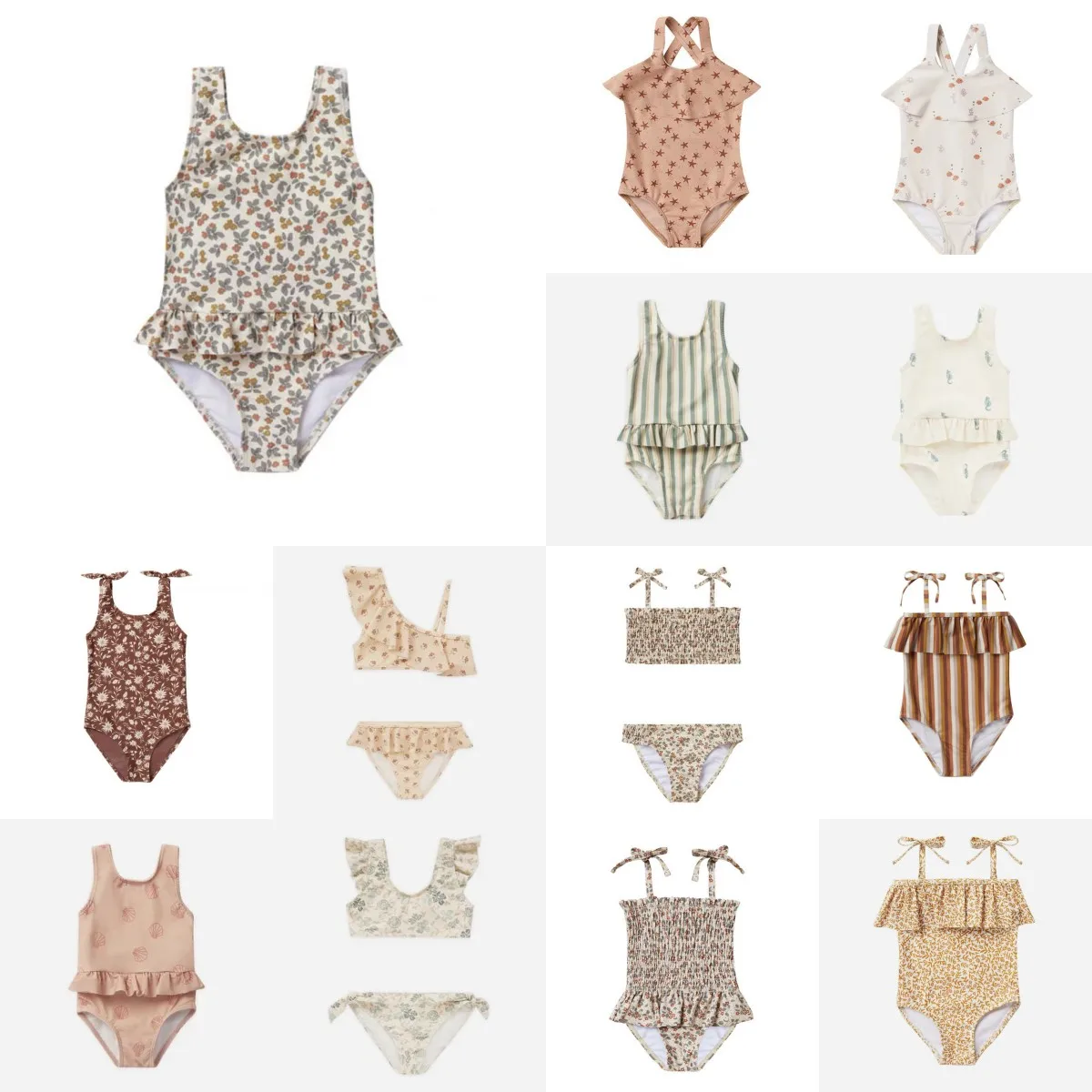 Kids Swimwear for Girls 25 Summer New RC Cute Print One-piece Swimsuit Baby Girls Bikini Set