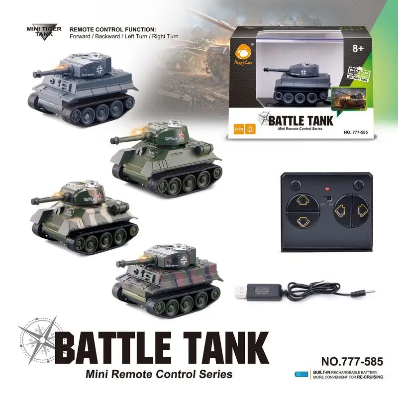 New Mini Remote Control Tank Simulation Four-Way Wireless Charging Children'S Remote Control Car Military Toy