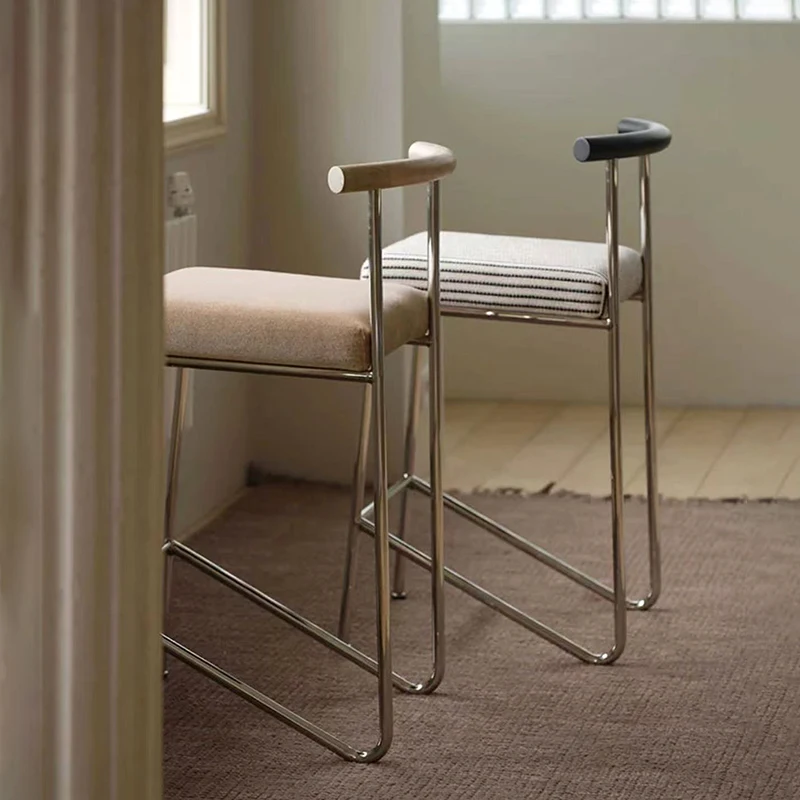 Nordic Metal Luxury Bar Stools Design Minimalist Bedroom With Back Bar Chairs Comfortable Aesthetic Cadeira Trendy Furniture
