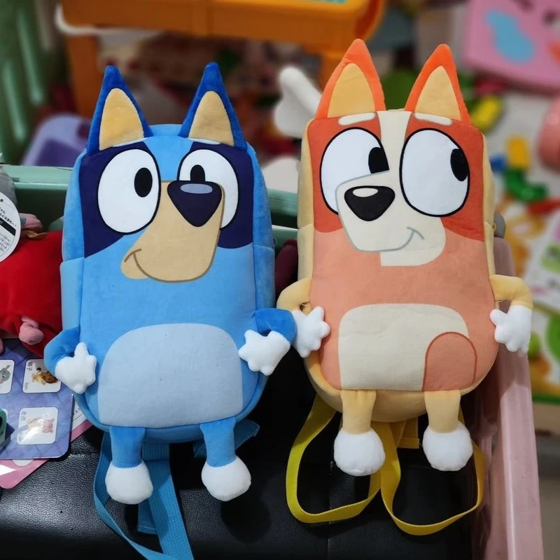 Cartoon Bluey Family Cosplay Kindergarten Girl Boy Plush Schoolbag Bluebin Dog Backpack Kawai Dog Backpack Gift