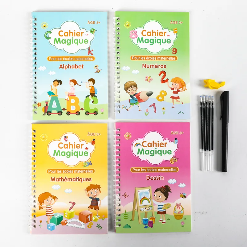 French Magic Copybook Magic Book That Can Be Reused Learn Alphanumeric Drawing Math Writing Children Calligraphy Paperback