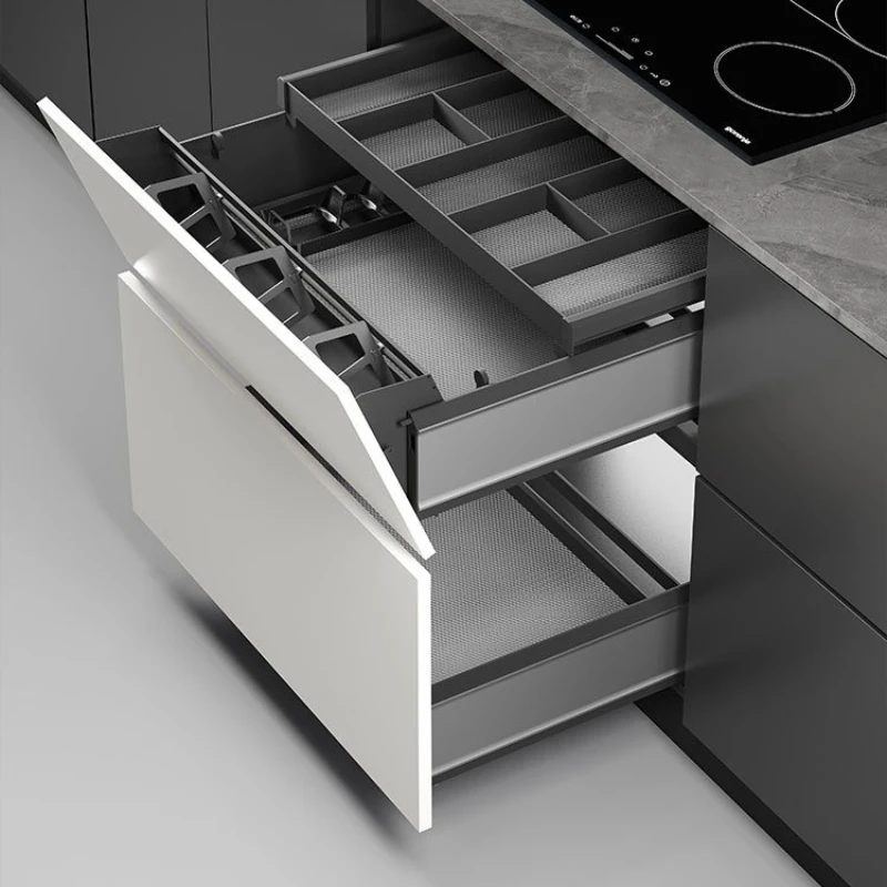 Metal Kitchen Cabinet Storage Narrow Organizer Drawer Small Spaces Extendable Cabinets Household with Sliding Track Furniture