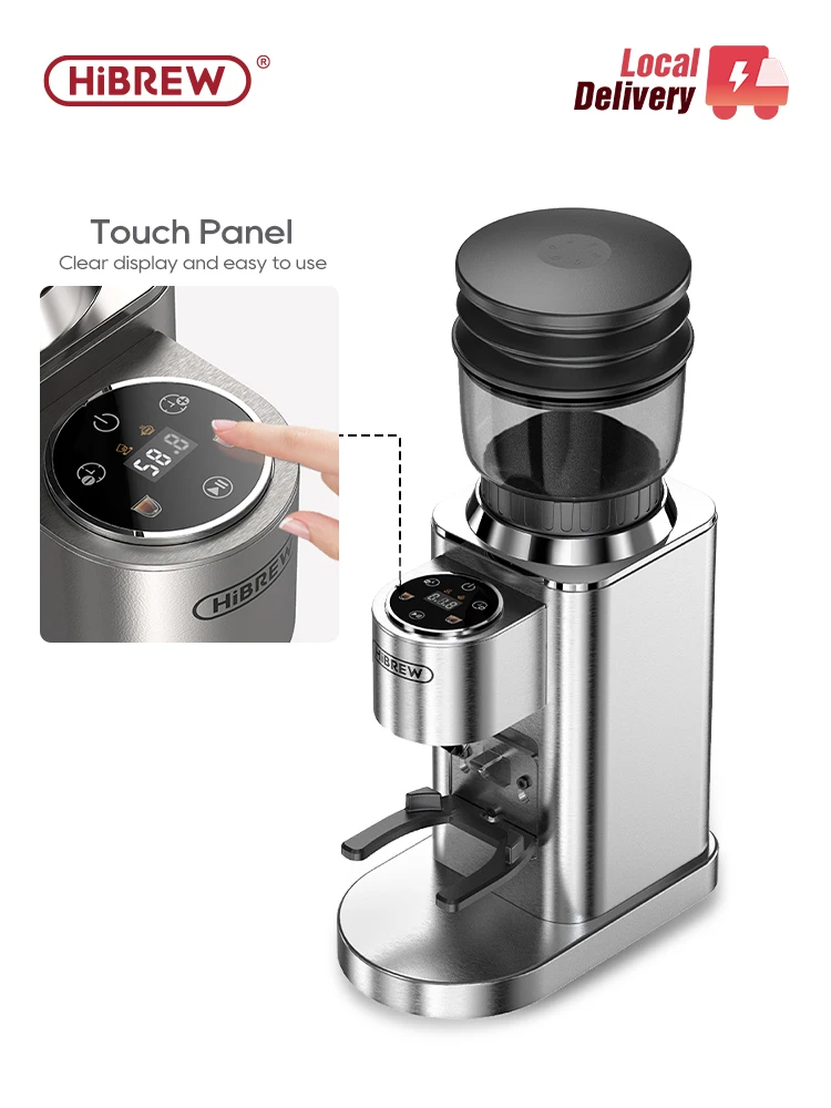 HiBREW Automatic Coffee Mill Electric Coffee Grinder with 48 Gears for Espresso American Coffee Pour Over Visual Bean Storage G7