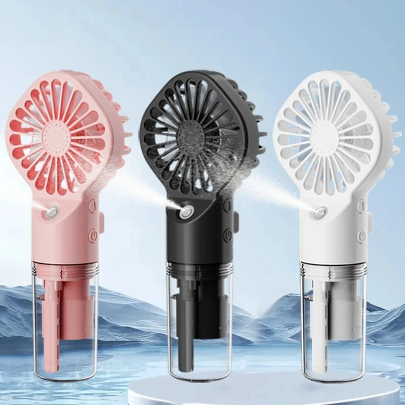 Portable Humidifier Fan Mini Handheld Mist Fan Portable USB Rechargeable Handheld Fan with Humidifier Mini Water Spray Hand Fan
