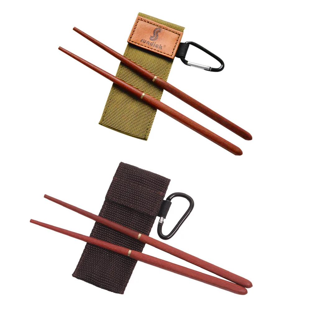 Mahogany Folding Chopsticks Outdoor Camping Picnic Travel Portable Tableware