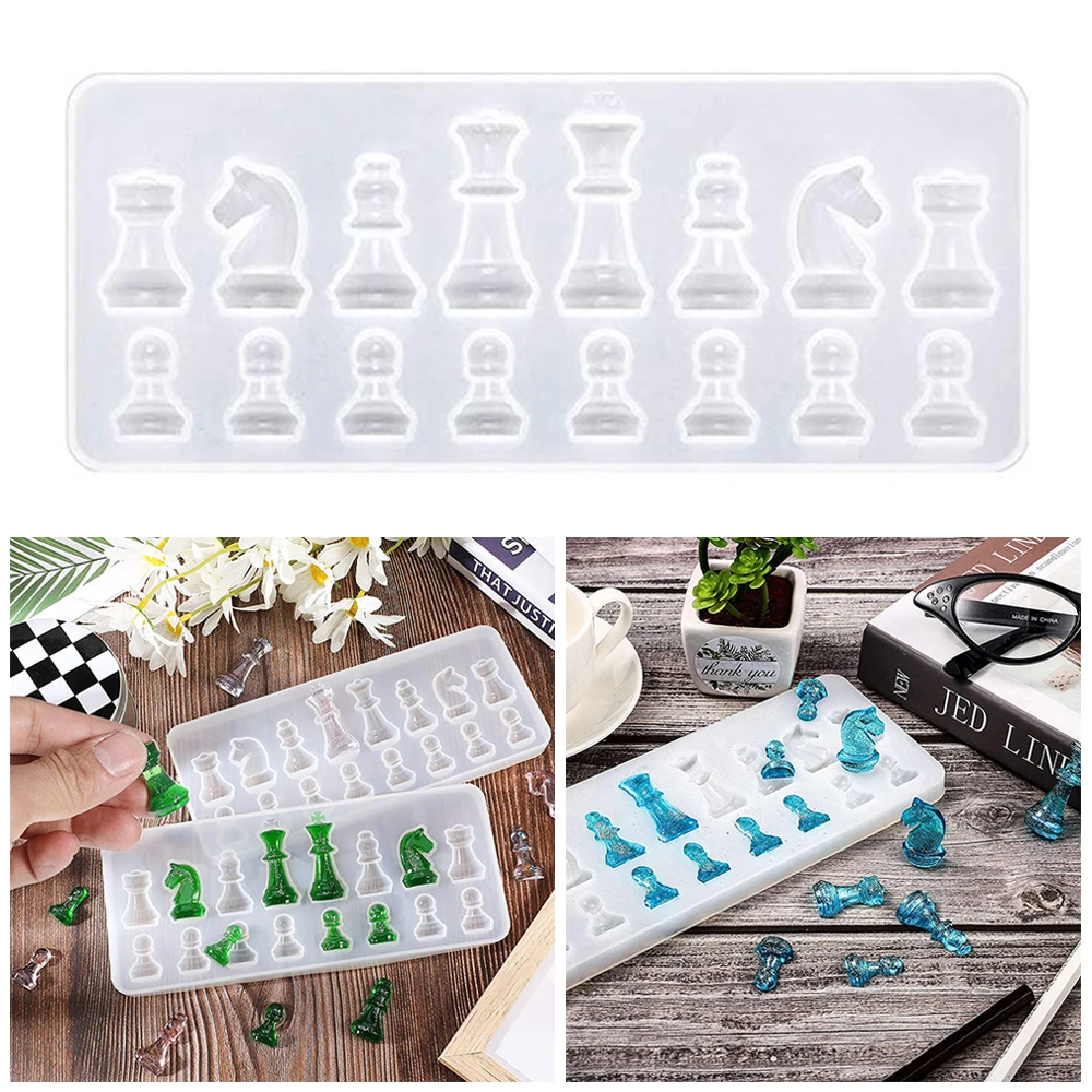 Silicone Chess Mould For Resin Epoxy Casting Craft Jewellery Making Mold Tool