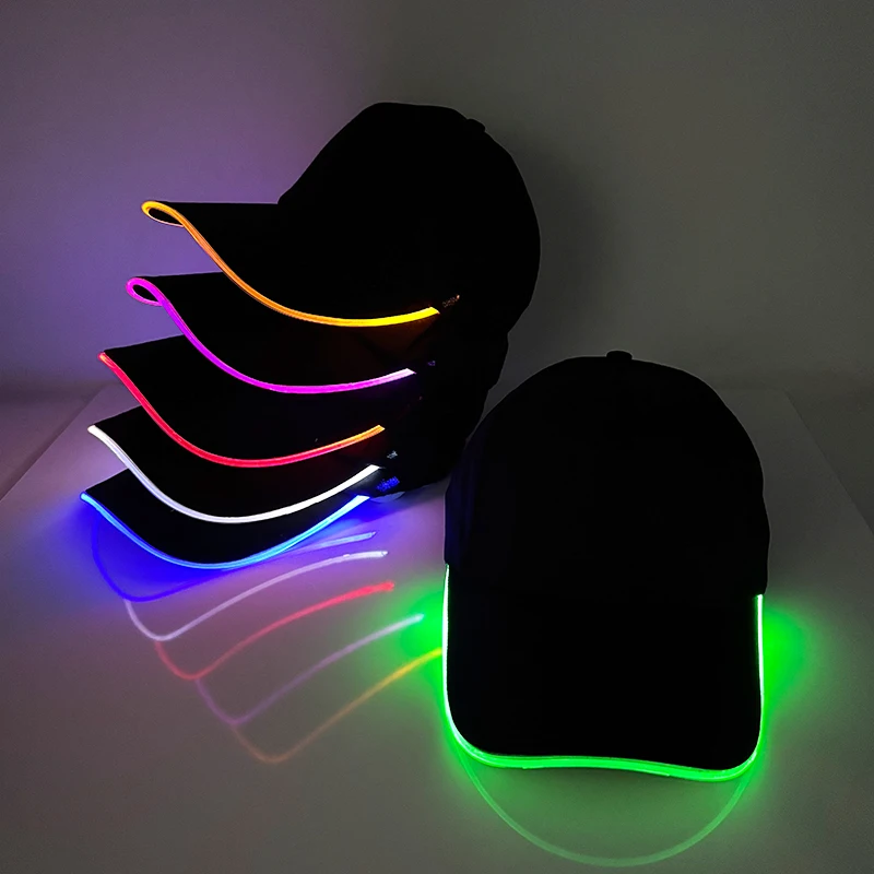 LED Light up Baseball Hat Flashing Glow Rave Party Cap luminous hat for Women Men Hip-hop Club Purim festival parade Supplies