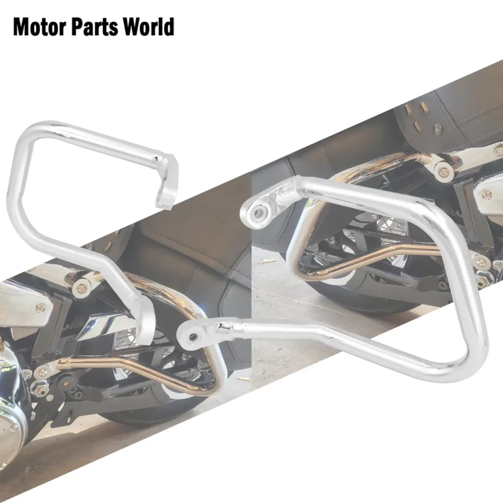 Motorcycle Engine Crash Bar Rear Guard Bumper For Harley Softail Heritage FLHC FLHCS 2018-up Highway Protection Bar Black Chrome