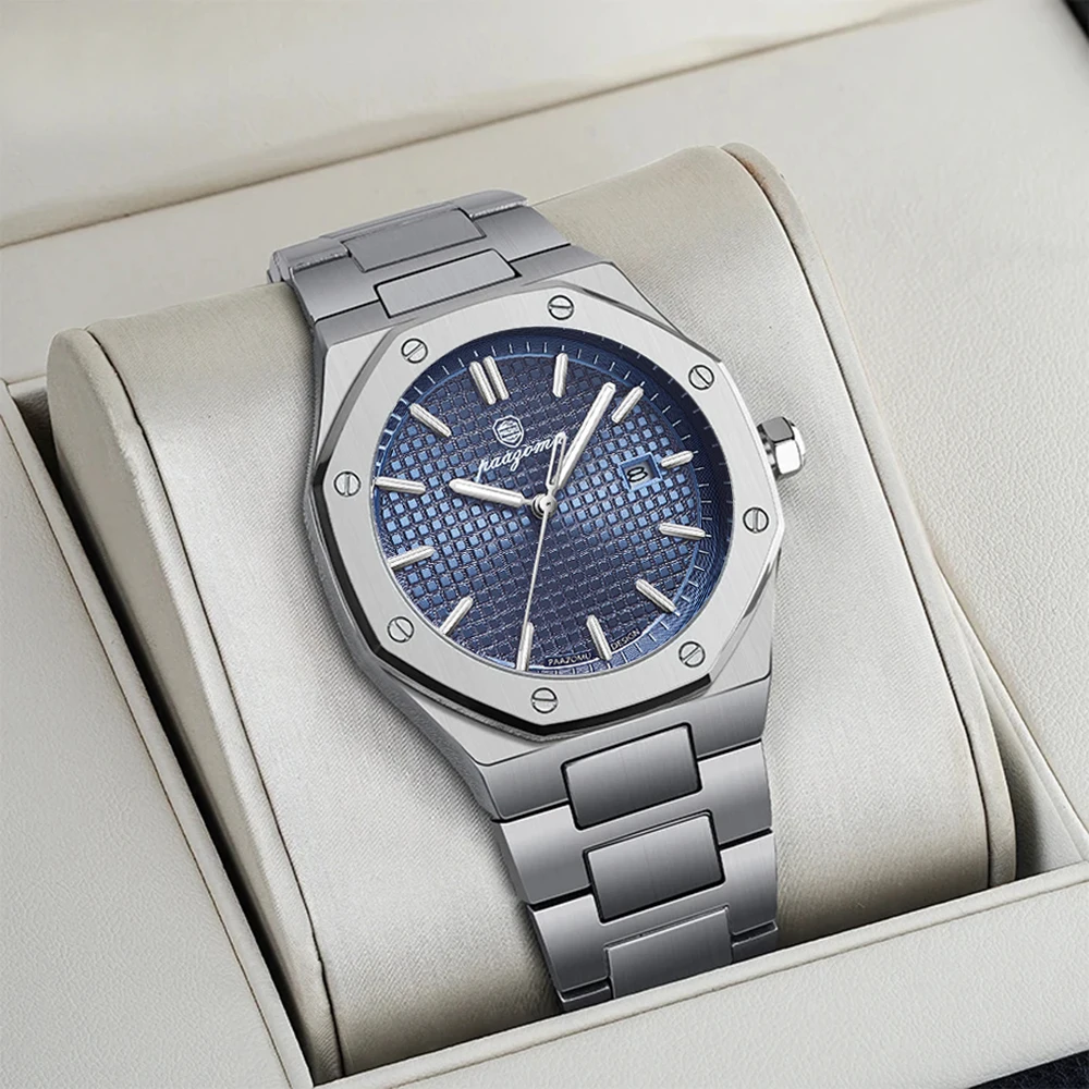 PAAZOMU Luxury Square Man Quartz Watch Waterproof Luminous Date Men's Watch High Quality Stainless Steel Business Men Watches