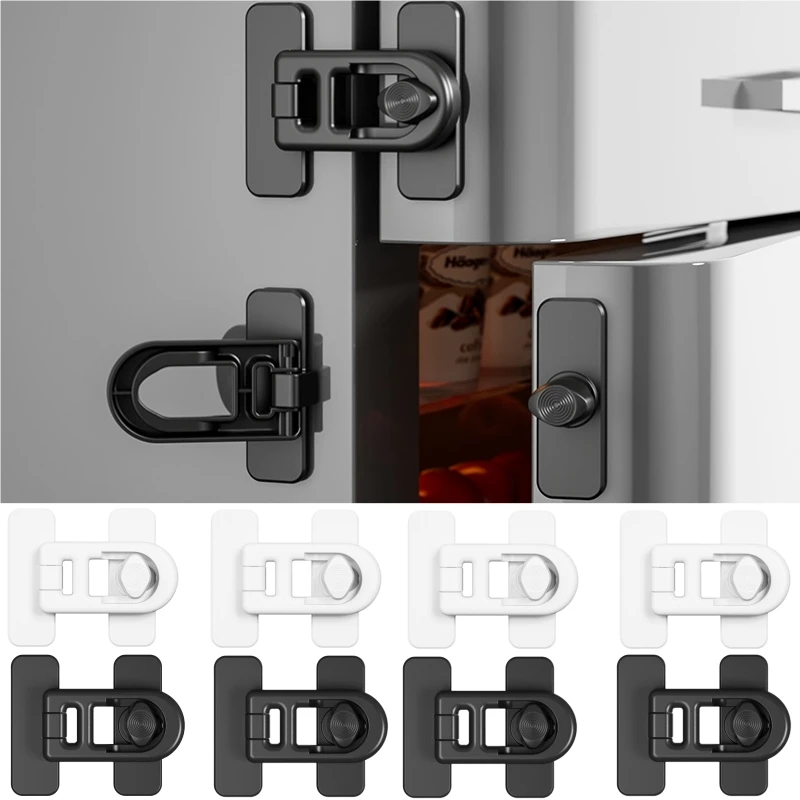 Child Safety Fridge Door Lock No Drill No Screw Childproof Refrigerator Lock Baby Safety Protection Locks for Cupboard Microwave