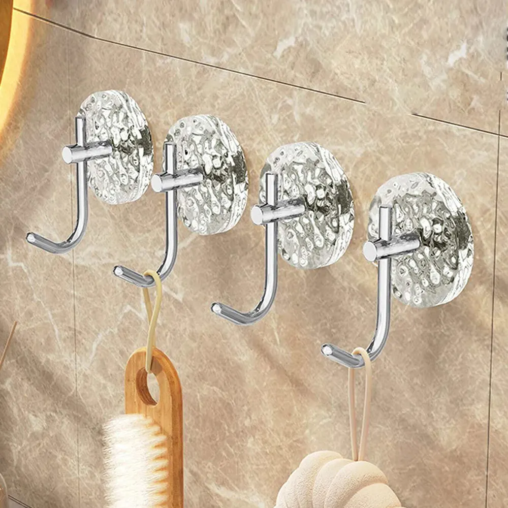 4pcs Hook adhesive without punching, strong load-bearing, transparent, and traceless. Hook adhesive is applied to the kitchen, b