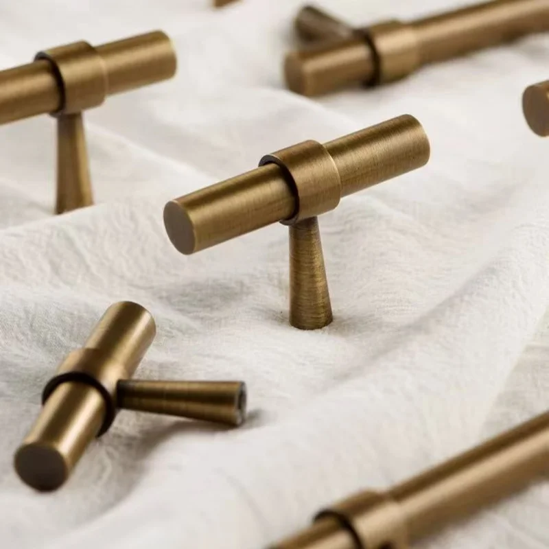 Antique Solid Brass Wardrobe Closet Door Pulls Retro Drawer Knobs Kitchen Accessories Cabinet Storage Handles Furniture Handles