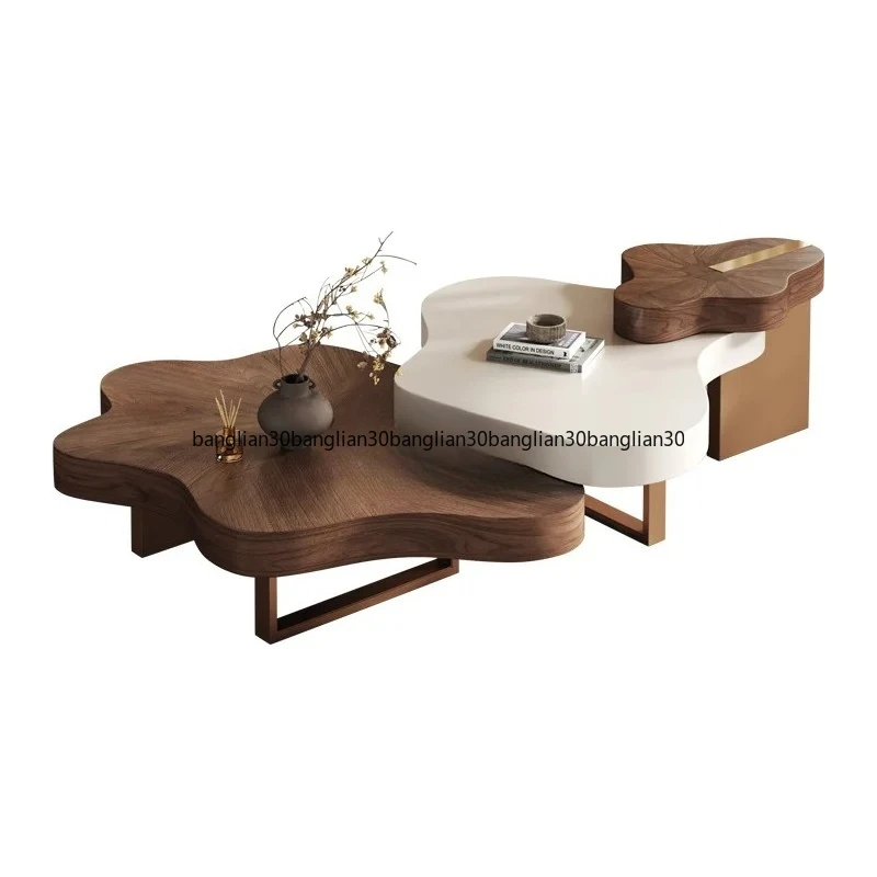 Italian Light Luxury Cloud Coffee Table Combination Chinese and Ancient Style Designer High-end Living Room Coffee Table
