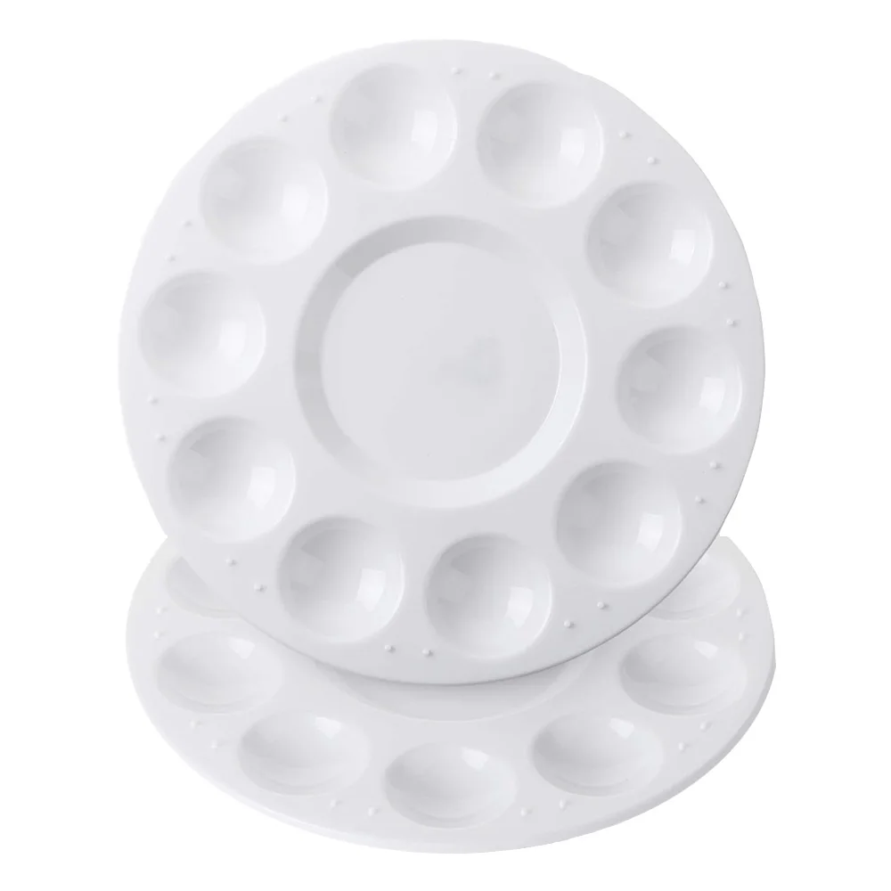 2/4/8/15pcs Paint Tray Palettes, Plastic Round Paint Pallets for Kids or Students to Paints on School Project or Art Class