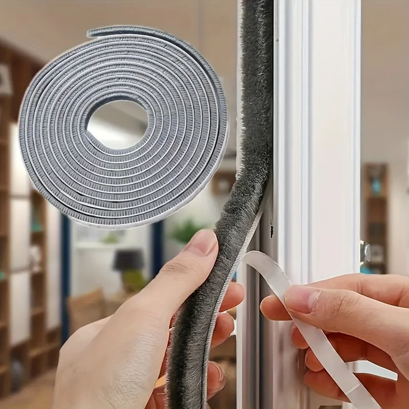 33-Foot long-lasting grey self-adhesive weatherstrips for doors and windows - soundproof, gap-tight, energy efficient, easy to i