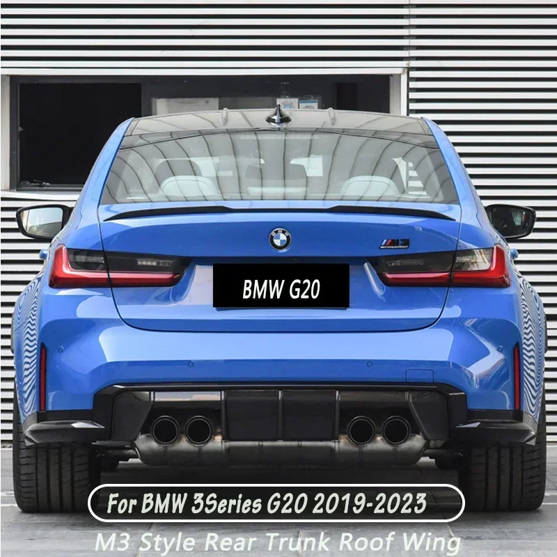 For BMW G20 2019-2023 Rear Bumper Lip Spoiler Cap Rear Trunk Roof Wing M3 Style Rear Roof Lip Spoiler Wing ABS Car Accessories