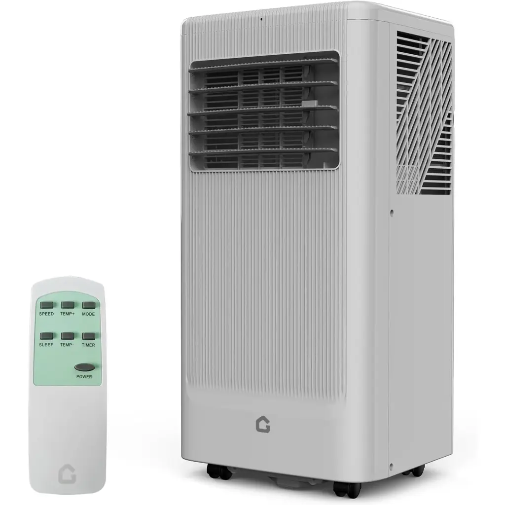 8,000 BTU Portable Stand Air Conditioner Cool/Dry/Fan Modes Fast Cooling Up to 350 Sq. Ft Drainage-free Cooling Quiet Sleep Mode