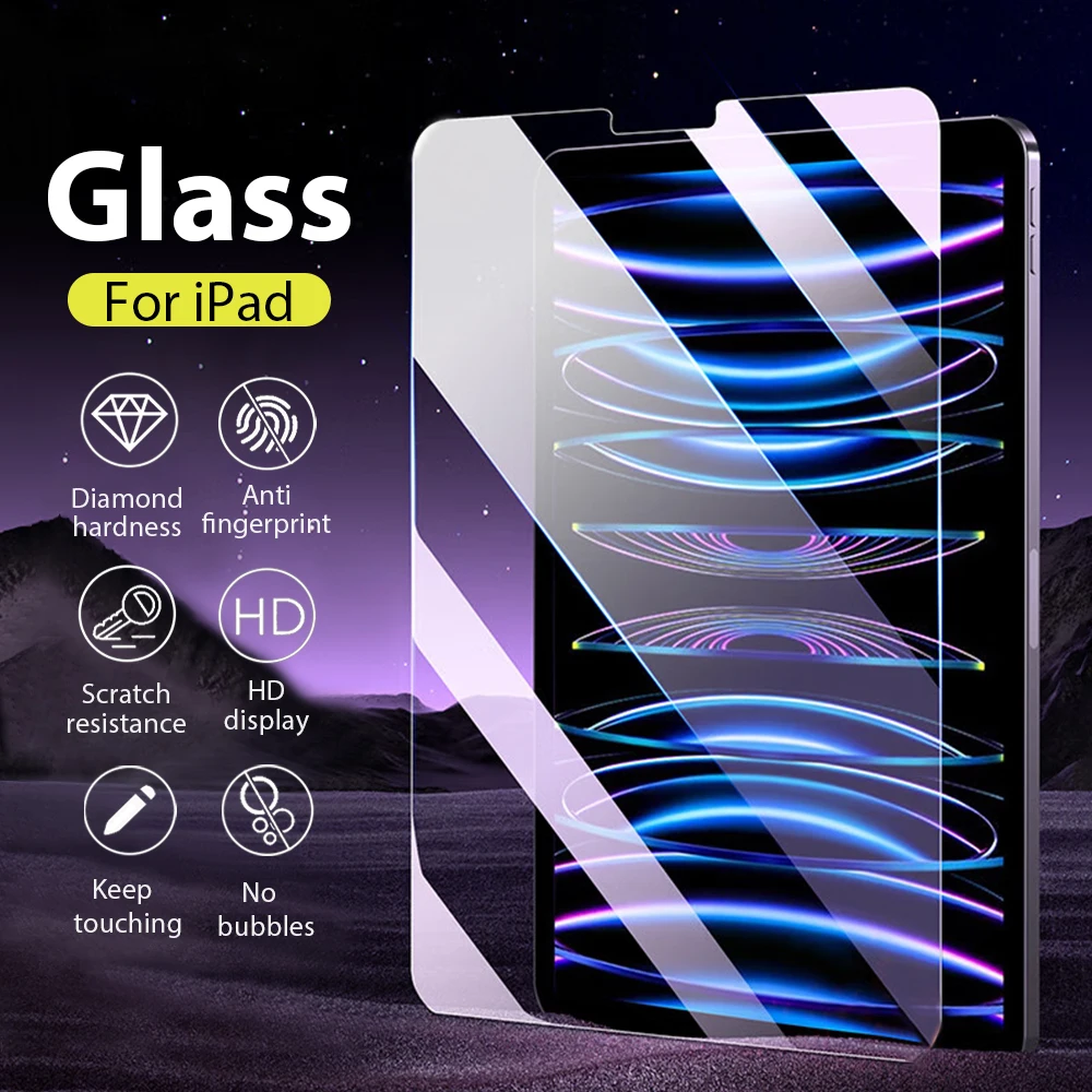 Tempered Glass For iPad 10th 9th Generation A16 Pro 12.9 11 13 2025 Screen Protector For ipad Air 4 5 Mini 6 7 7th 8th 10.2 Film