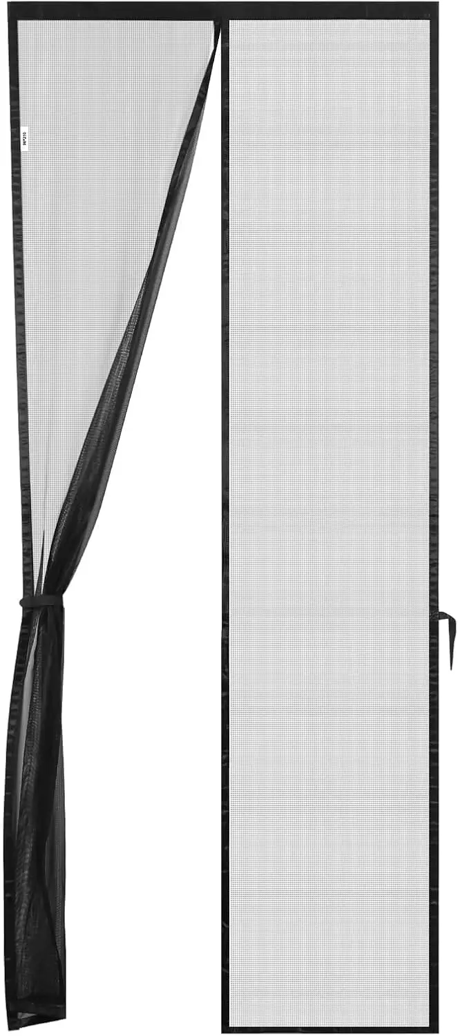 Magnetic Fly Screen Door, Durable Polyester Mesh Curtain with Silent Magnetic Closure, Pet & Kids Friendly, Breathable, 90×210CM