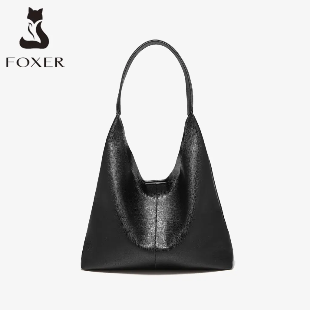 FOXER Minimalism Split Leather Women Shoulder Underarm Bag 2026 New Solid Casual Hobo Bag Female Daliy Tote Bag Purse