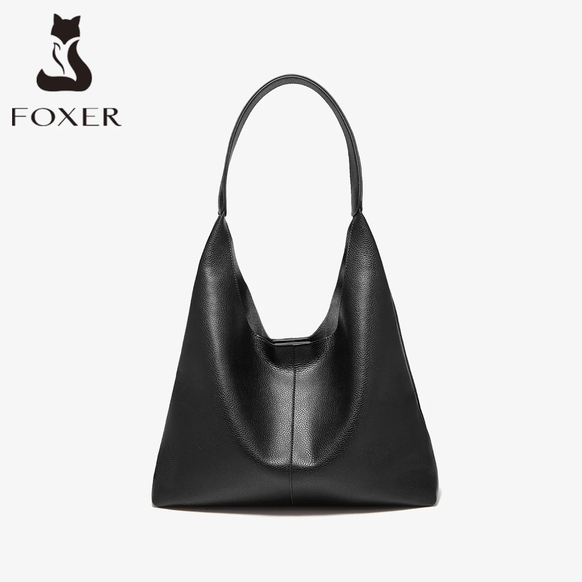 FOXER Minimalism Split Leather Women Shoulder Underarm Bag 2026 New Solid Casual Hobo Bag Female Daliy Tote Bag Purse