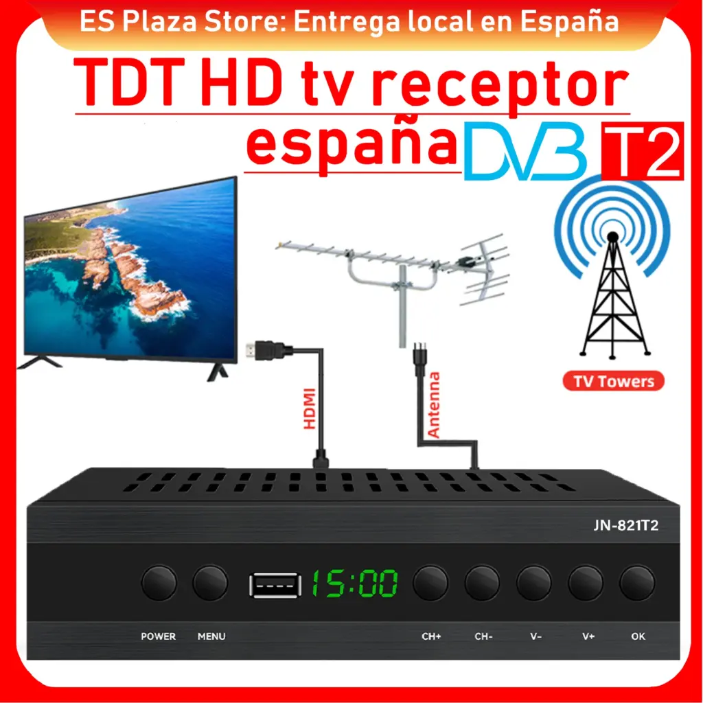 DVB T2 TDT HD TV receiver Spain TDT HD decoder DVB-T2 TDT HD tuner TDT HD receiver DV set top set top