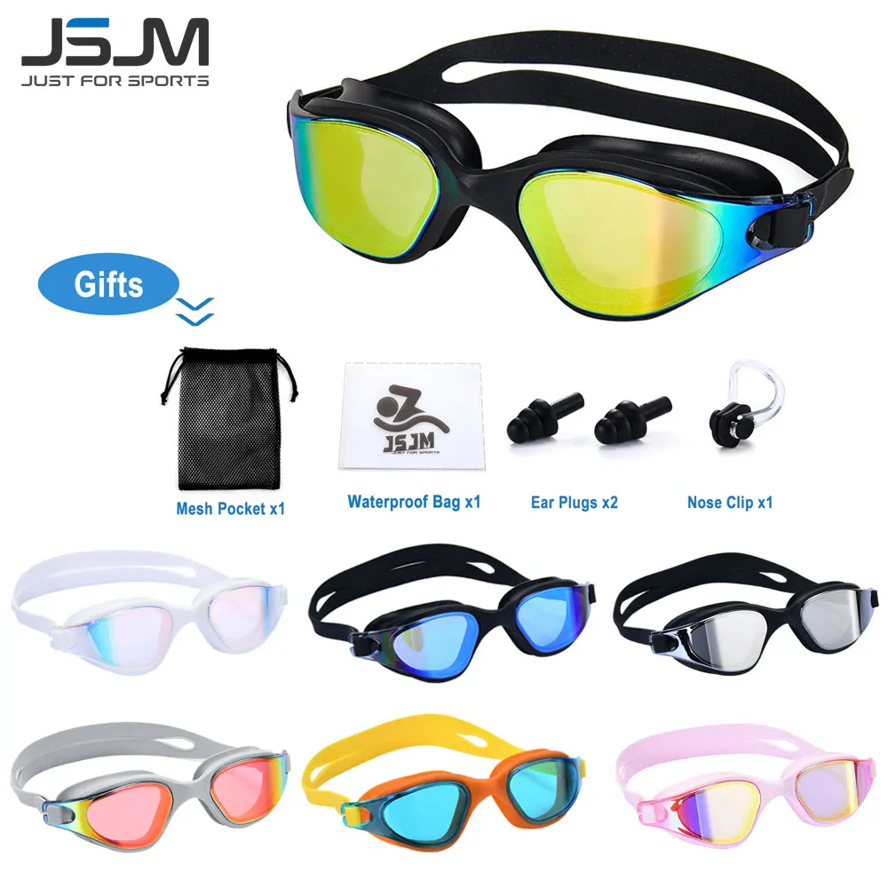 Unisex Adult Swimming Goggles – Anti-Fog Swim Glasses for Men & Women – Adjustable Silicone Waterproof Professional Swim Eyewear