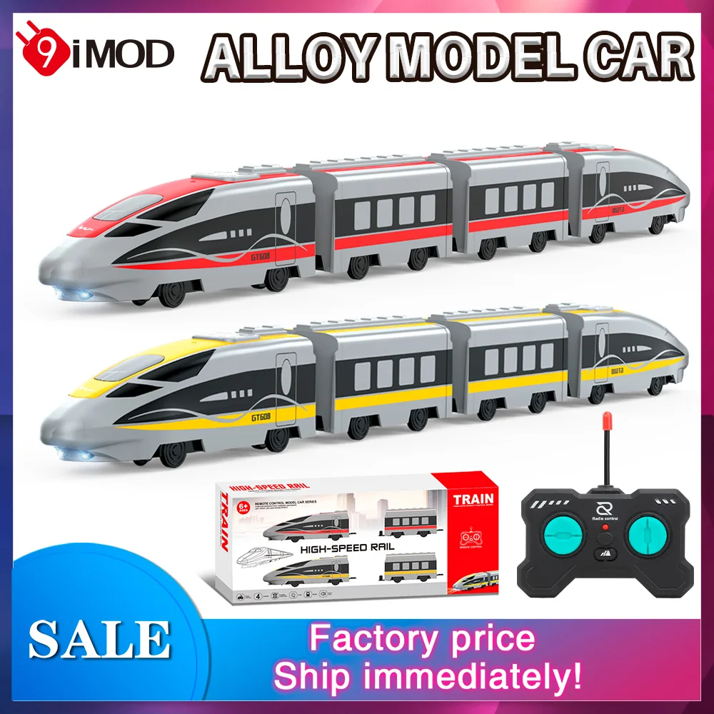 9IMOD RC High-Speed Rail Trains 2.4Ghz Simulated Sound Light Freely Disassembled Alloy Car