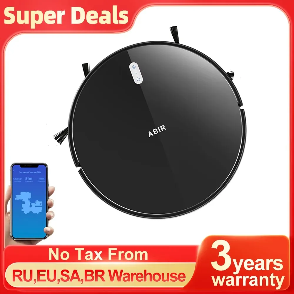 ABIR G20S Robot Vacuum Cleaner,Map Memory,6000Pa Suction,Remote Upgrade, Electric Wet Mop,WIFI APP Smart Floor Washing for Home