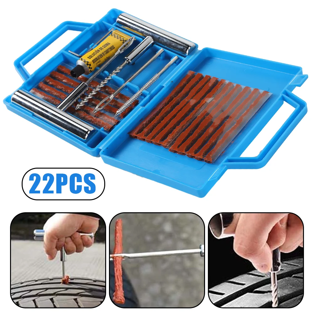 22PCS Emergency Tyre Repair Kit Heavy Duty Car Tire Vehicle Puncture Wheel Plug TYRE PUNCTURE REPAIR TOOL