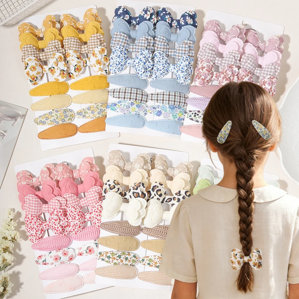 16pcs Girl Bow Hair Clips Kids BB Clips Bowknot Hairpins Barrettes Children Headwear Baby Hair Accessories New yearGift