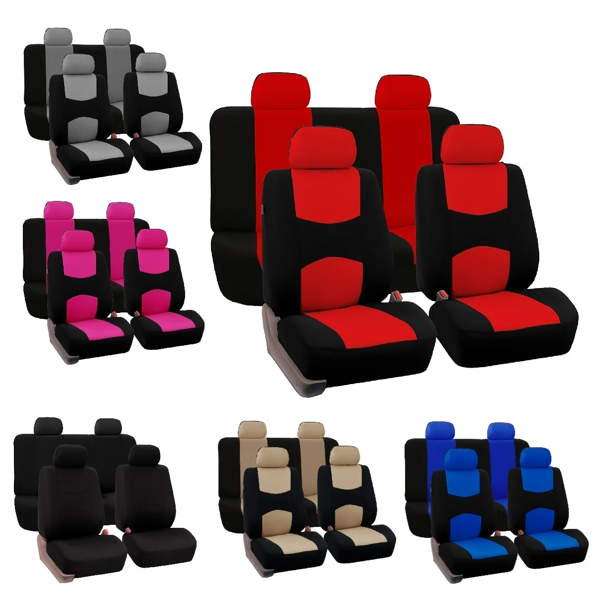 5seats universal car seat cover with interior cushion - suitable for cars trucks and SUVs - durable waterproof and easy to clean