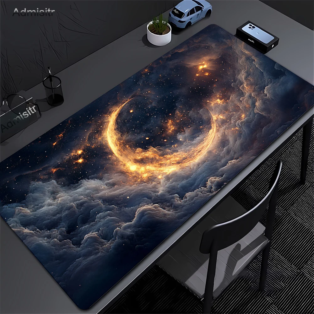 Large Moon Art Anime Mouse Pad XXL 90x40cm Computer Laptop Office Rubber Non-Slip Table Pads Long Desk Mat Gaming Keyboard Mats
