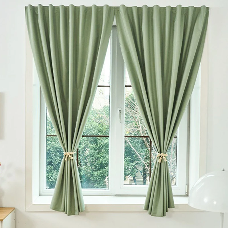 Easy Installation Window Curtain Summer Window Shading Cloth No Punching Rent House Sun Protection Self-adhesive Short Curtains