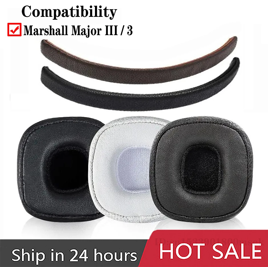 Replacement Earmuffs Ear Pads Compatible with Marshall Major 3 Headphone, Earpads Headband Ear Cushions for Marshall Major III
