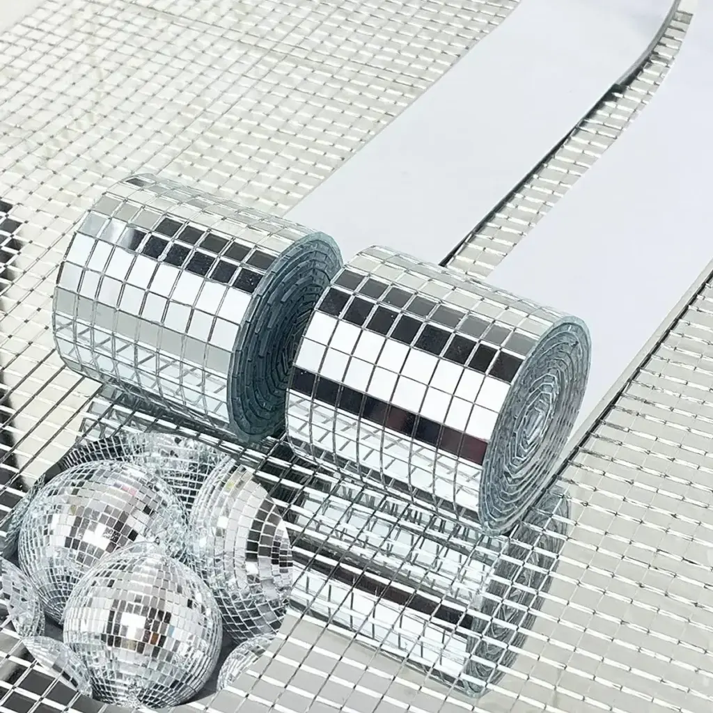 30/60/100*4cm Mini Glass Square Mirror Mosaic Wall Stickers Tiles Stickers DIY Party Disco Bathroom Interior Home Decoration