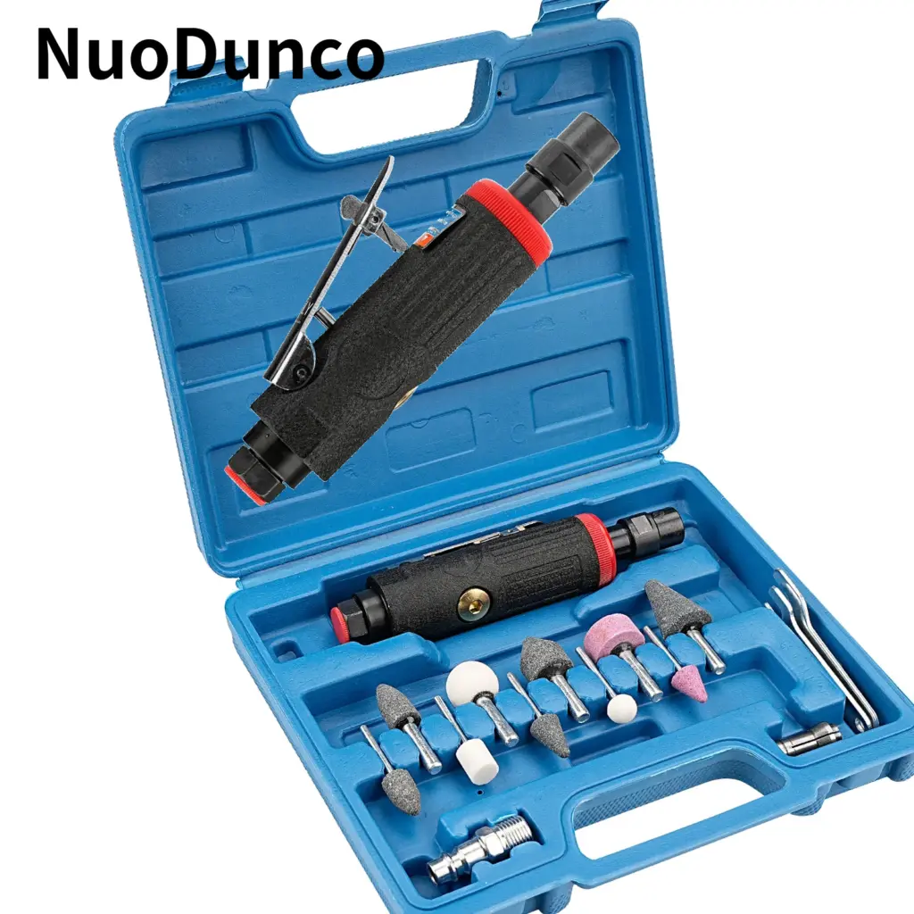 NuoDunco 1/4" Pneumatic Tool Mini Air Die Grinder Professional Engraving Polishing Grinder With Grinding Head & 3mm/6mm Chuck