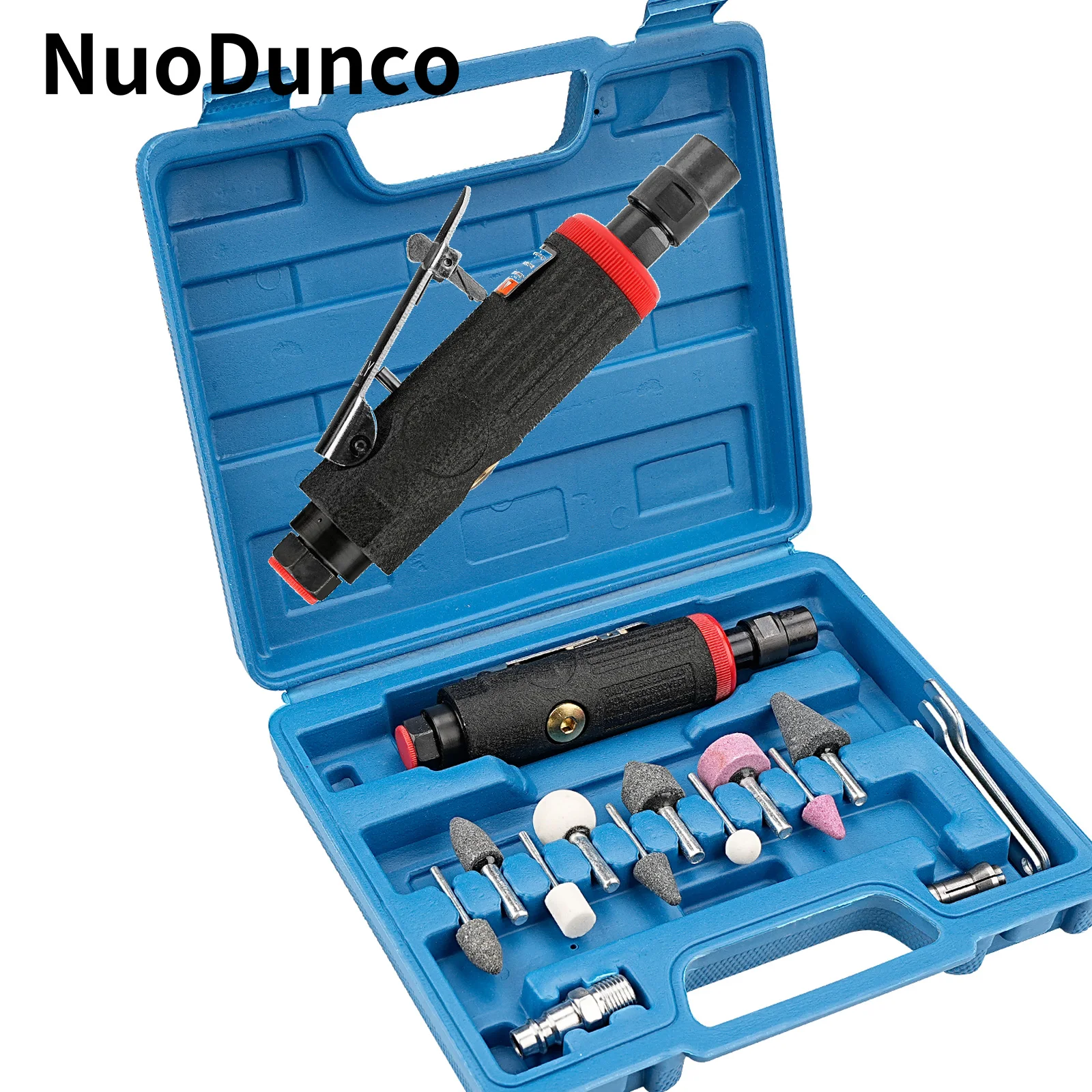 NuoDunco 1/4" Pneumatic Tool Mini Air Die Grinder Professional Engraving Polishing Grinder With Grinding Head & 3mm/6mm Chuck