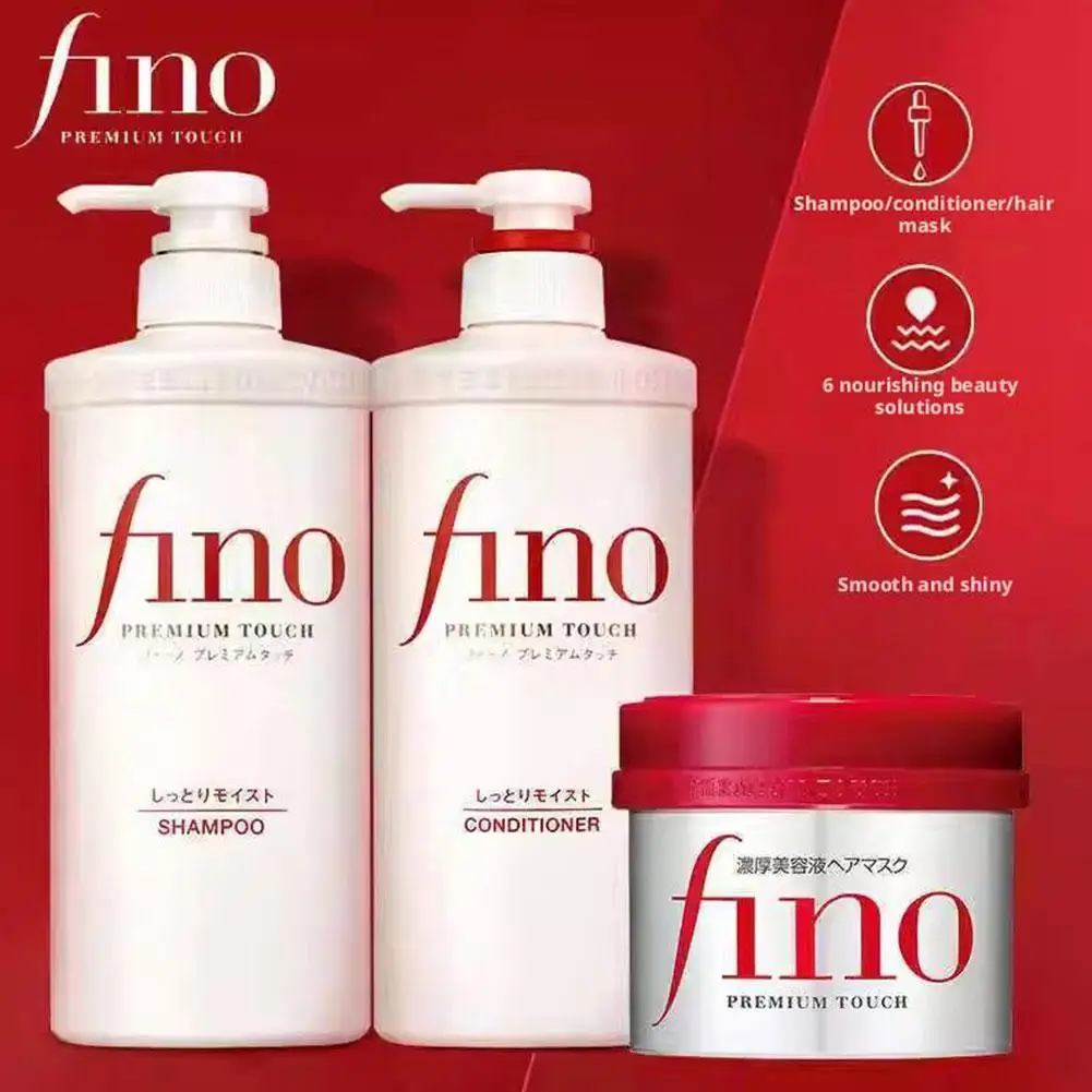 Original Fino Premium Touch Moist Shampoo Conditioner Smoothing And Moisturizing Leave-In Hair Oil Hair Mask Treatment Hair Care
