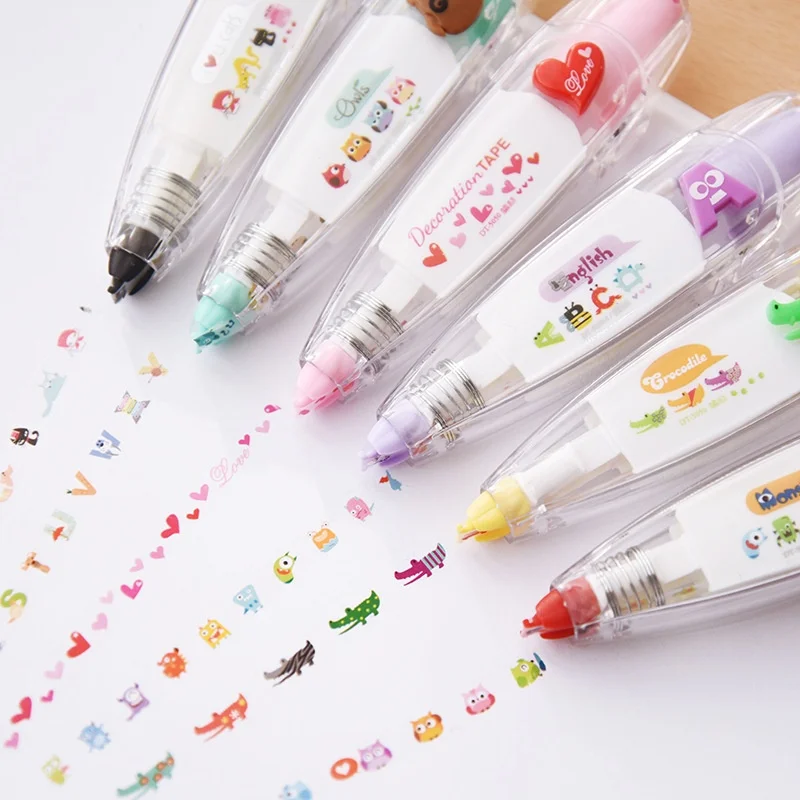 1Pcs Animal Form Press On Decoration Correction Tape For Correcting Typos Paste Journal Scrapbook Stationery Supplies