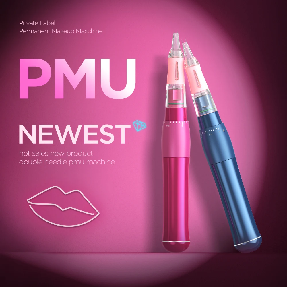 FAMISOO Microbalding PMU Tattoo Machine Permanent Makeup Lip Tattoo Eyebrows Tattoo Pen Double Needle Tattoo machine