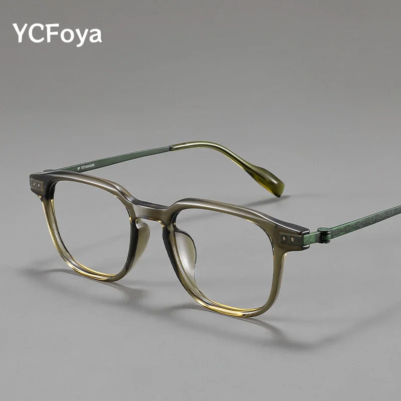 Men's Ultra-Light Luxury Square Retro TR90 Titanium Optical Prescription Glasses Frame Big Size Simple Design for Women MAX005
